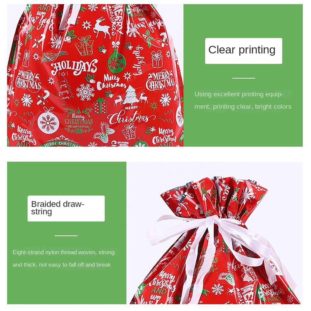 5Pcs Drawstring Christmas Candy Bags Large Candy Cookie Packaging Bag 2024 Gift Bag