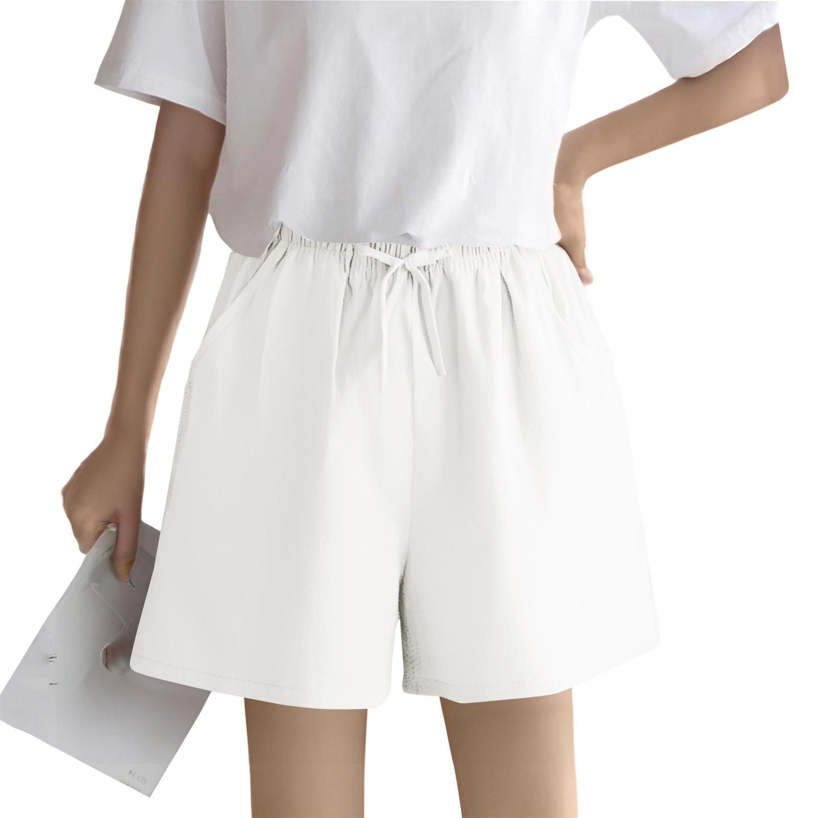 

Женские однотонные повседневные спортивные шорты из льна, хлопка и конопли S белый