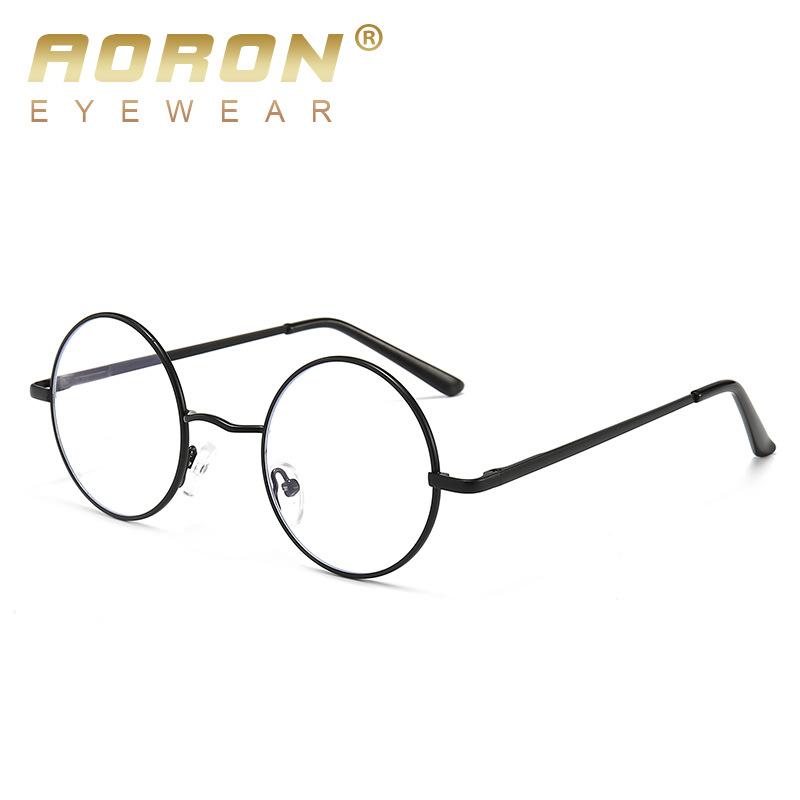Fashion glasses frame women s round retro literary men s flat glasses anti-blue glasses