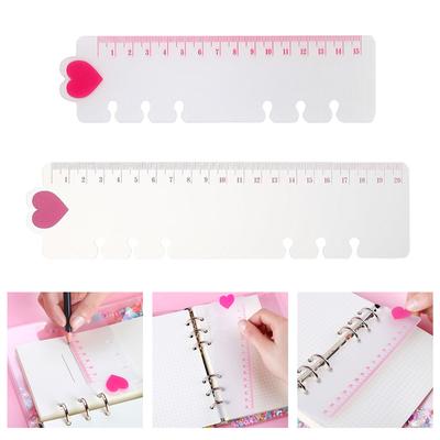 5Pcs 6 Hole Pre-Punched Binder Divider with Measuring Ruler Bendable Clear Plastic Bookmarks Ruler For Journal Notebook