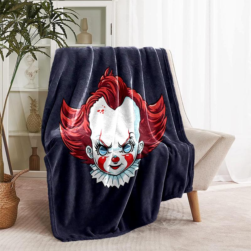 1pc Blanket Pennywise the Dancing Clown1 Print Design, Lightweight Blanket for Sofa, Bed- Soft &Warm, Gift for All Seasons Like Christmas, Halloween