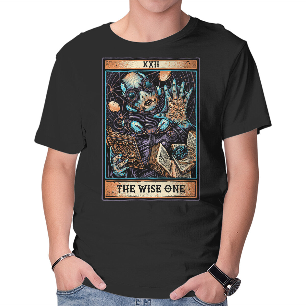 Unisex Crew Neck T-Shirt The Wise One Graphic Short Sleeve Casual Tee XL