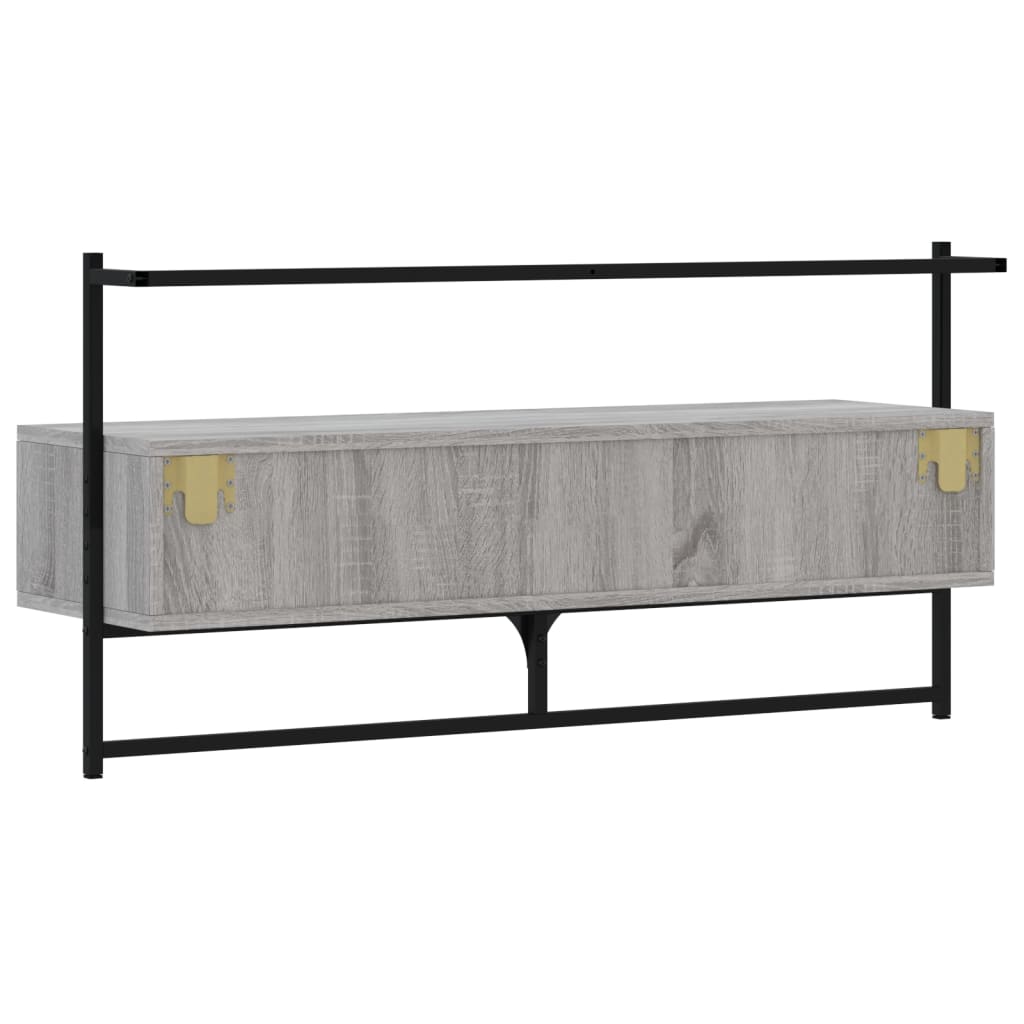 TV Wall Cabinet Gray Sonoma 100.5 x 30 x 51 cm Particleboard