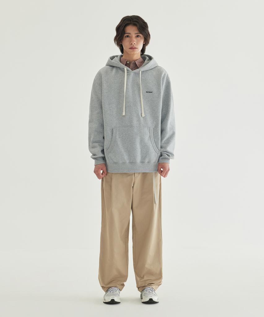 Small Logo Fleece-Lined Hoodie Melange Gray