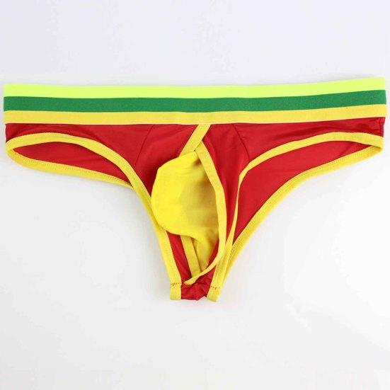 Longjiang Tanga Barevný Blok Síťovina Muži Tenké Rychleschnoucí G-stringy na Spaní