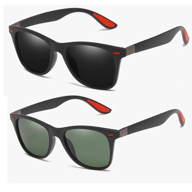 2Pack Retro Sunglasses for Women Men Trendy Sun Glasses Black Red Outdoor Sports Driving Fishing Glasses