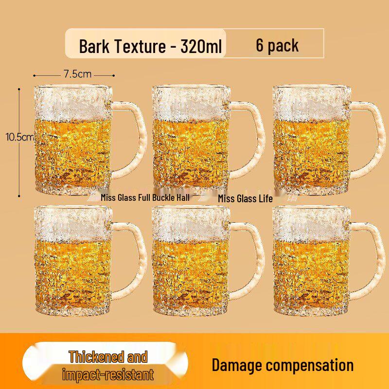 Qīwēi Large Capacity Tempered Glass Mug with Handle