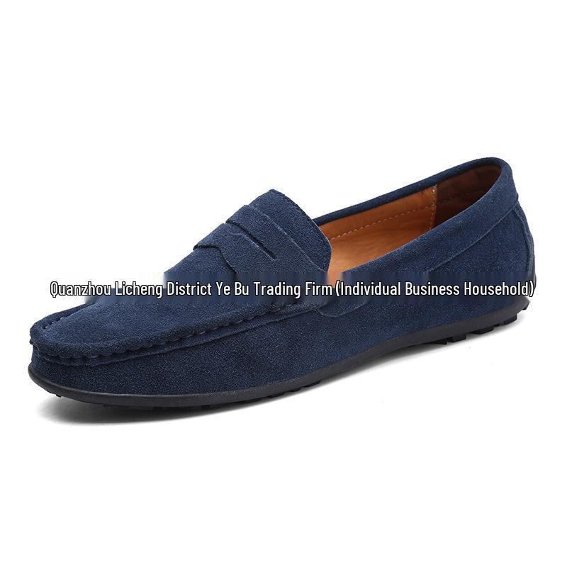 Men's Frosted Leather Slip-on Loafers - Lightweight, Simple, Plus Size, Four Seasons Wear