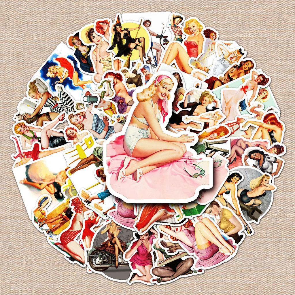 50 Sheets Cartoon Luggage & Gadget Stickers - Creative Graffiti for Scooters & Tablets