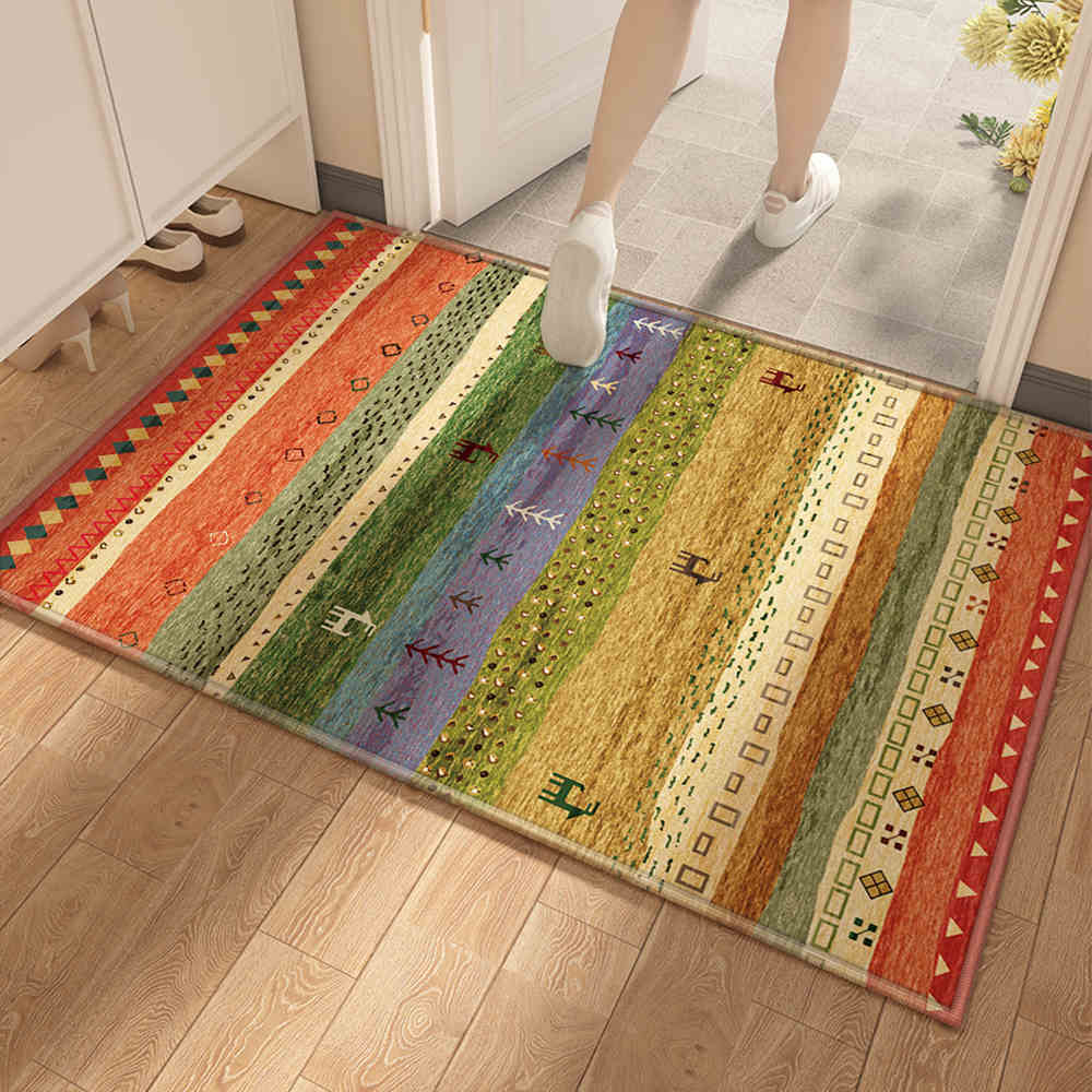 

VIKAMA Vintage Bohemian Rug Lightweight Dirty Resistant Living Room Bedroom Rug No Care Sofa Bedside Rug Coffee Table Pad 40X60CM(1.3X2FT