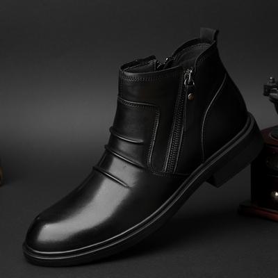 Fashion Quality Winter Plush Men Leather Casual Shoes Warm Fur Snow Chelsea Boots Male Stylish Luxury Brand Motocross Comfortable Boots