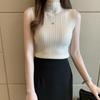 Summer High Collar Sleeveless Slim Knitted Tank Top Women J182