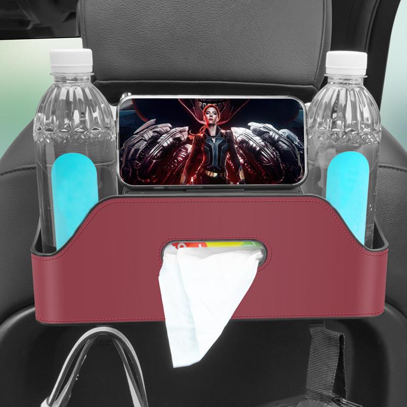 Car Backseat Organizer Storage Box 3 In 1 with Hook Auto Interior Decoration Drink Cup Tissue Phone Holder Travel Accessories