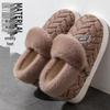 Men's and Women's Thickened Cotton Slippers: Fleece-Lined, Heel-Covering, Warm Indoor Shoes for Winter.