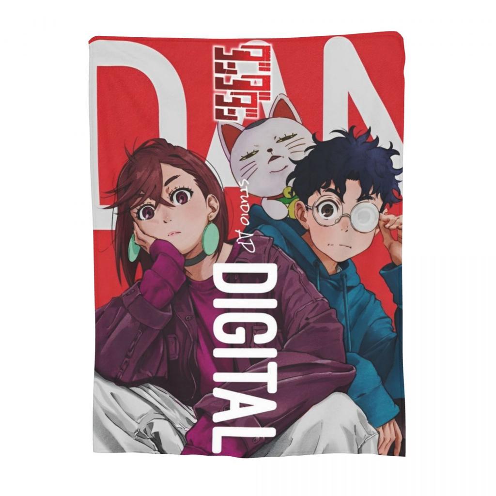 Cartoon Manga Dandadan Flannel Throw Blanket Turbo Granny Blanket for Bed Bedroom Ultra-Soft Bedding Throws