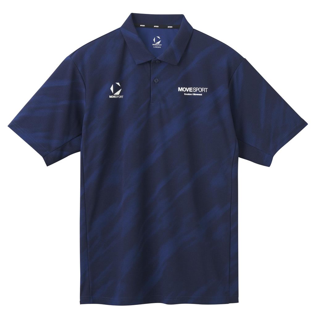 Move Sports Descente SUNSCREEN Mini Pique Polo Short Cooling UV Moisture Quick NV00 Men's Shirt, Sleeve, All-Over Graphic, Function, Stretch,