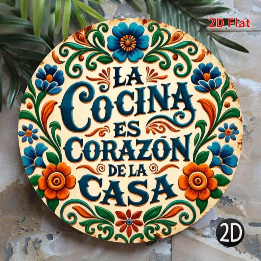 Металлическое Настенное Искусство Испанская Кухня Вывеска Casa Decor 2D Круглая Табличка 20x20