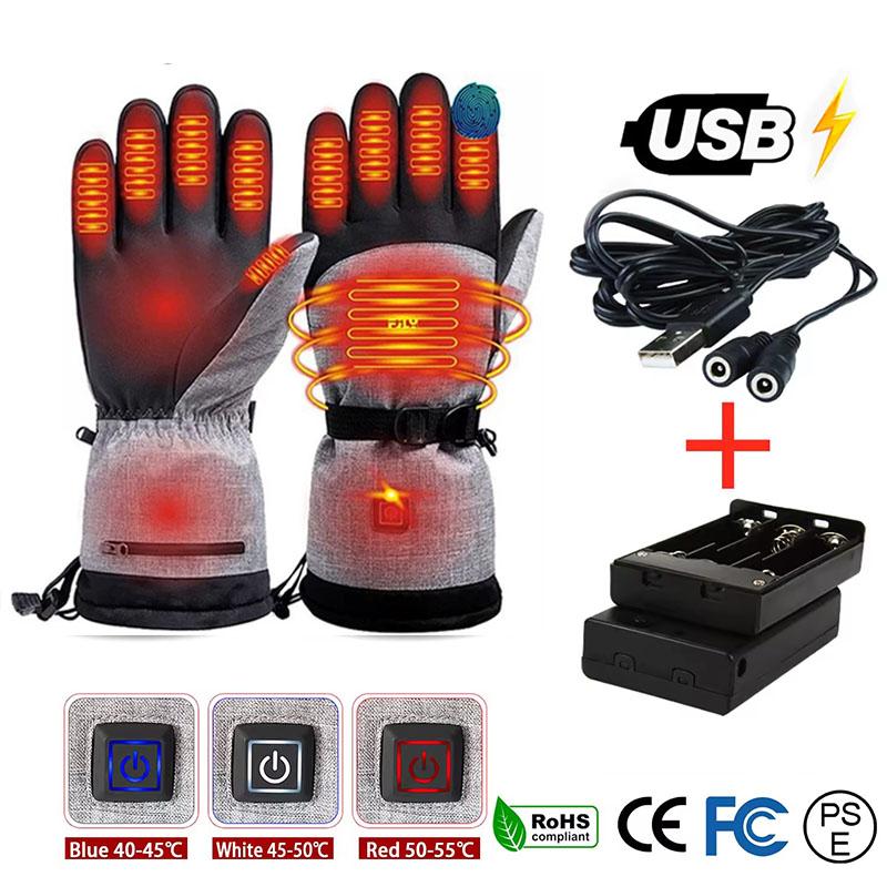 Winter Gloves Cotton Heating Hand Warmer Electric Thermal Gloves Waterproof Snowboard Cycling Motorcycle Bicycle Ski Outdoor