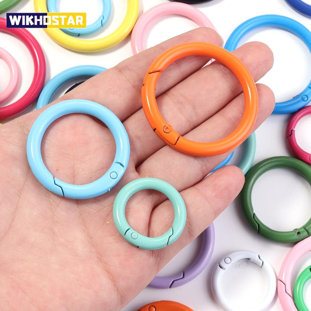 5/10 Piezas 25/35/41 mm Anillo O Metálico Cierre de Resorte Mosquetón Redondo Abrible Clips para Llavero Gancho Cadena para Perro Manualidades DIY Hebilla Accesorios