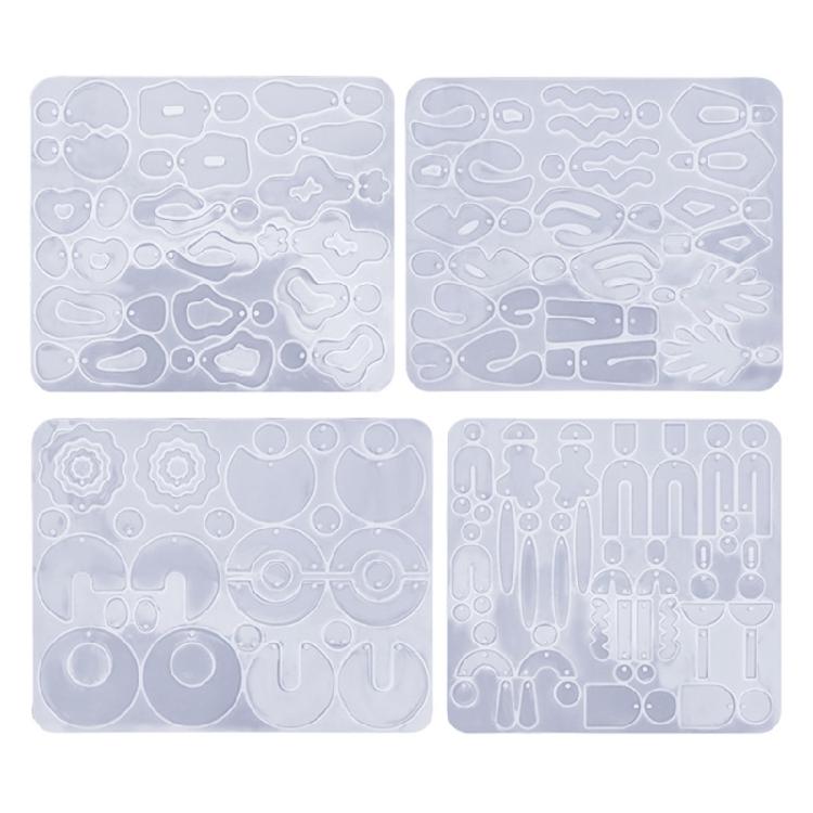 

4PCS Eardrop Pendant Keychain Silicone Mold Epoxy Resin Mould Jewelry Making Tools DIY Earring Handmade Crafts Supplies 1