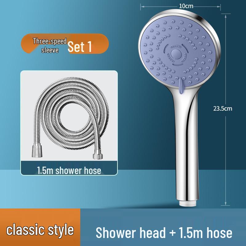 Pressurized Shower Head Set with Coarse Hole Sprinkler for High Water Output and Bath Heater Compatibility