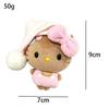 Dark Skin Hello Kitty Plush Keychain Pink Nightcap Bow Doll Backpack Pendant Cute Stuffed Ornament Birthday Gift