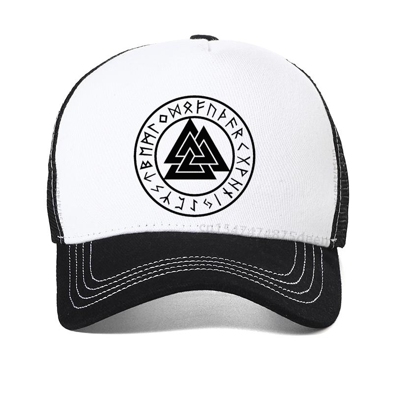 Odin Vikings Symbols Print Men Hat Summer Cool Mesh Breathable Baseball Cap Mens Rune Hip Hop Casual Snapback Hats Gorras