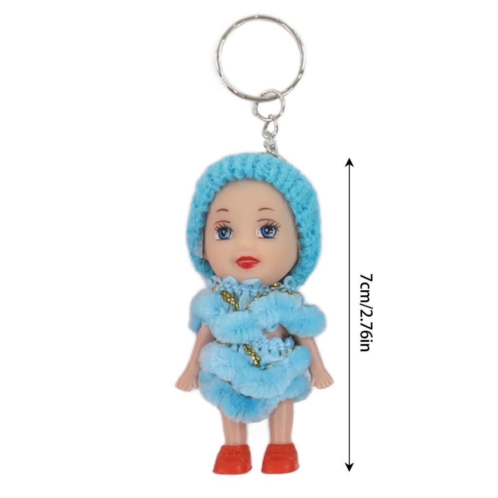 12 Pezzi Mini Portachiavi Bambola Adorabile Portachiavi Bambole Piccole Portatile Anello Portachiavi per Regalo di Compleanno
