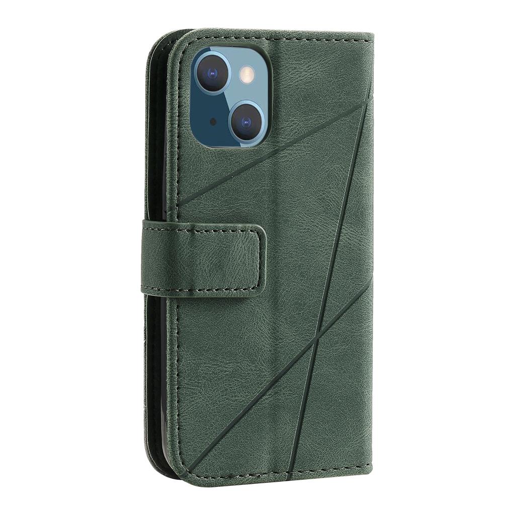 For iPhone 13 Case Splicing Leather Phone Cover with Wallet Card Slots