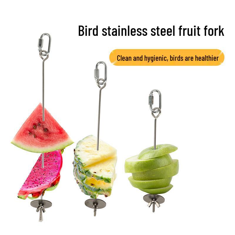 Stainless Steel Fruit & Vegetable Fork with Bird Clip