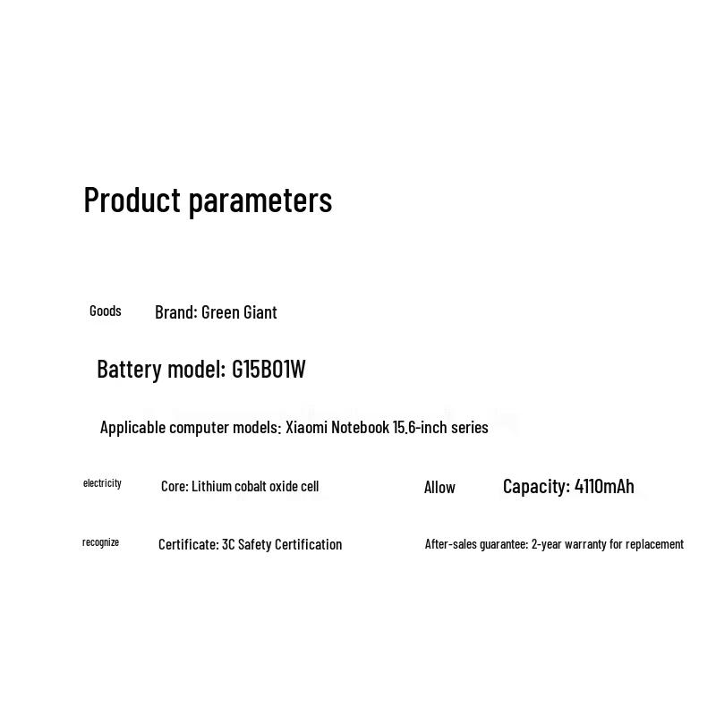 llano Replacement Laptop Battery for Xiaomi Gaming 15.6-inch