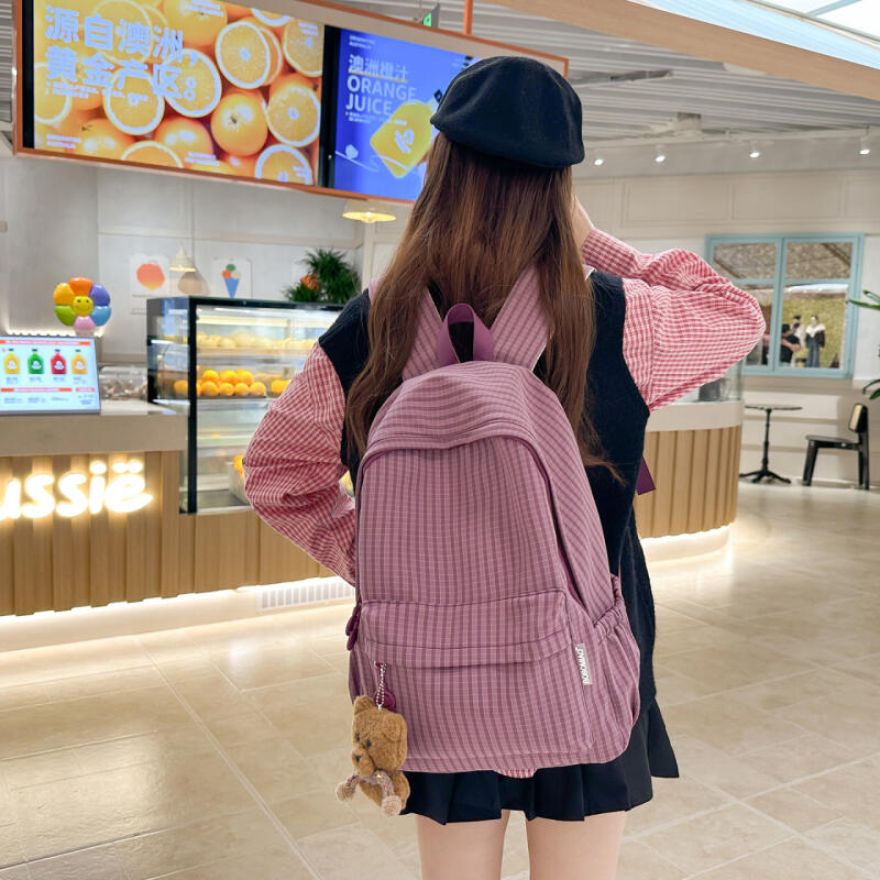 Plaid Women's Travel Backpack Student Class Backpack