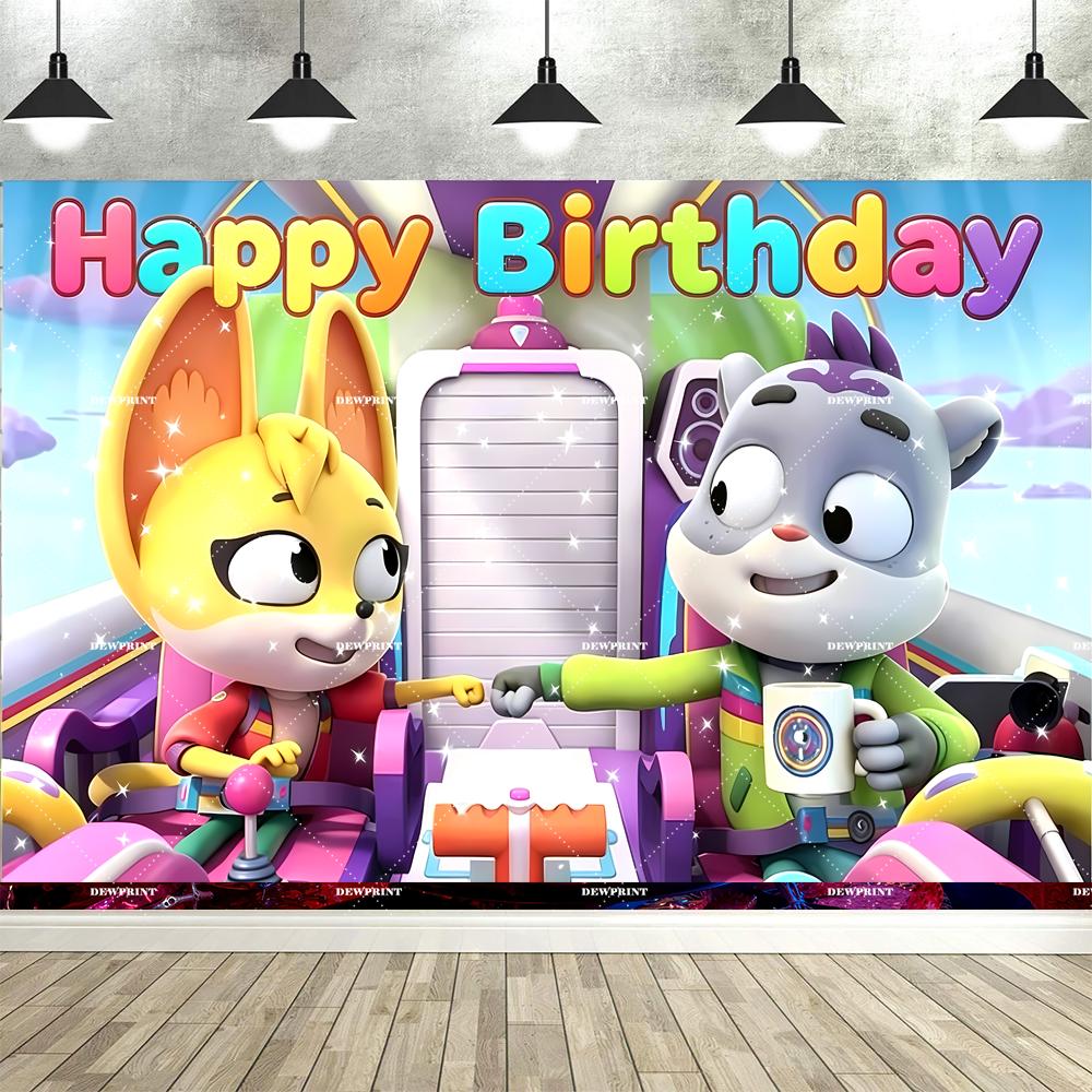 Dewprint The Creature C-Cases Birthday Party Backdrop Cartoon Themed Animals Party Decoration Supplies Birthday Party Banner702