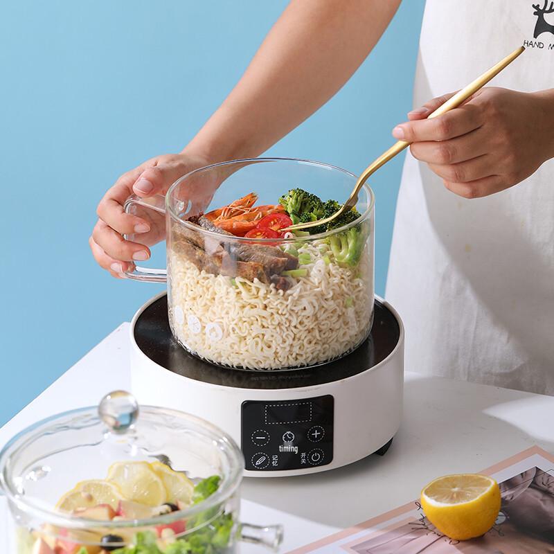 1500ml High Borosilicate Glass Soup & Noodle Pot with Handle