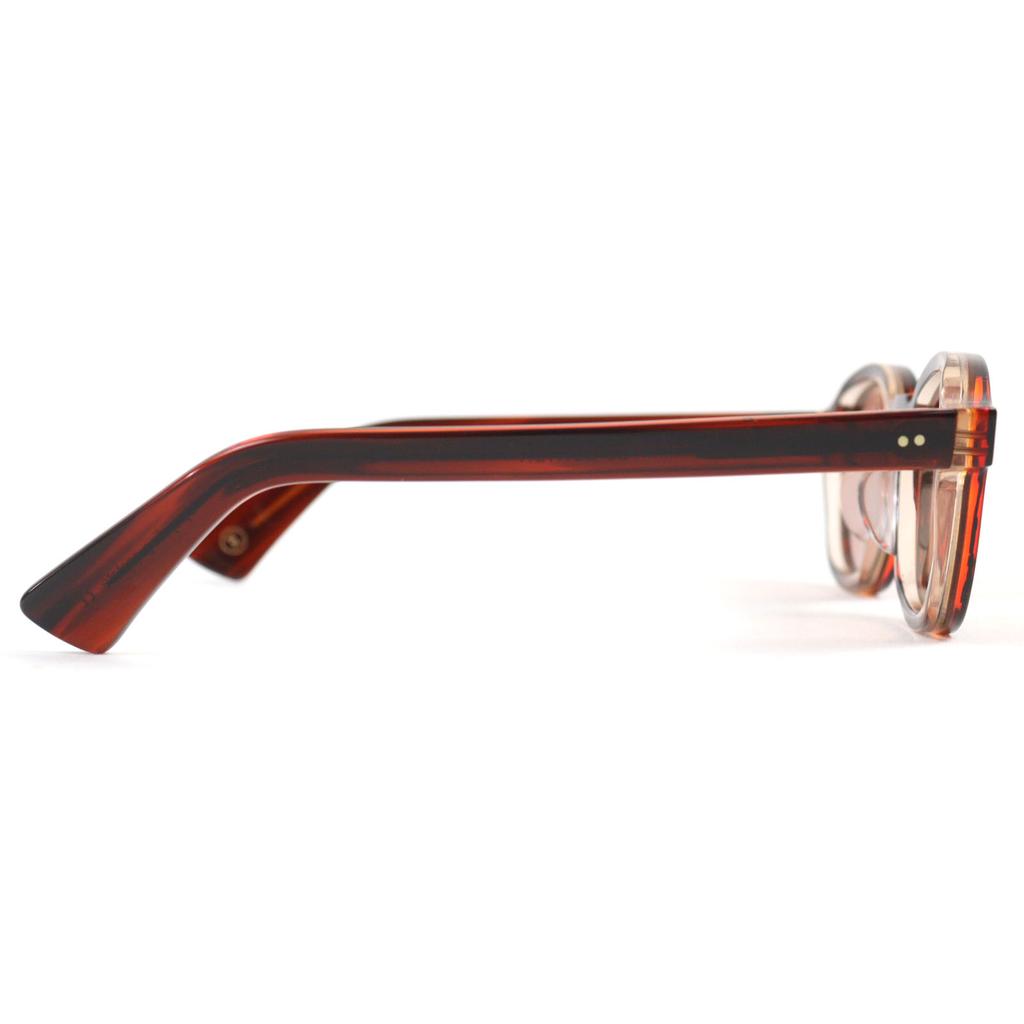 Excellent Lesca Lunetier Sunglasses BRUT PANTO 0.3"" Brown Acetate Mens Used