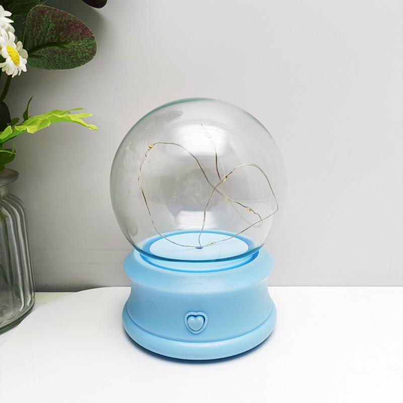 

Clear Switch Love Glass Crystal Ball Music Nightlight Button Cell Supply Power синій