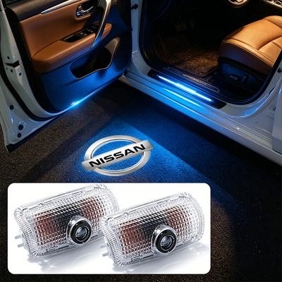 2pcs/set No Fade 3D LED Car Door Welcome Light Car Door Logo For Nismo Almera Tiida Juke Teana Qashqai 350Z 370Z GTR