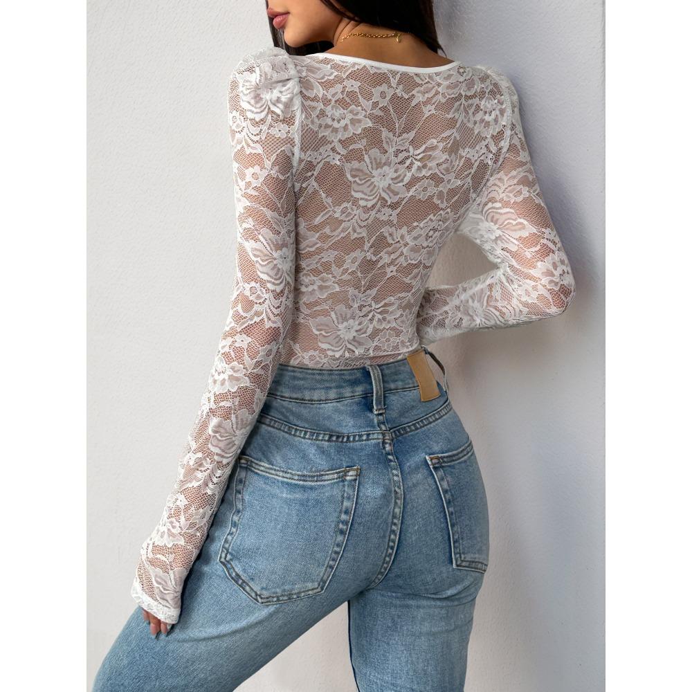 Dámský sexy květinový krajkový průsvitný síťovaný korzetový overal s špagetovými ramínky a tílkem na cesty