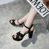 2026 NEW Ladies Sandals Suede Platform High Heels Summer Chunky Women Shoes Sexy Pumps Thick Heels Sandals