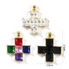 1 Piece Glass Pendants 18K Gold Plated Cross Charms For DIY Necklace Bracelet Jewelry Making  Findings 3.3cm X 2.6cm