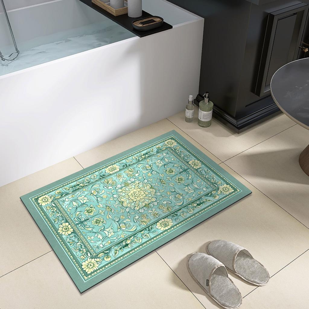 Diatomite Bath Mat Bathroom Absorbent Shower Foot Mats Non-Slip Quick Dry Toilet Floor Carpet Washable