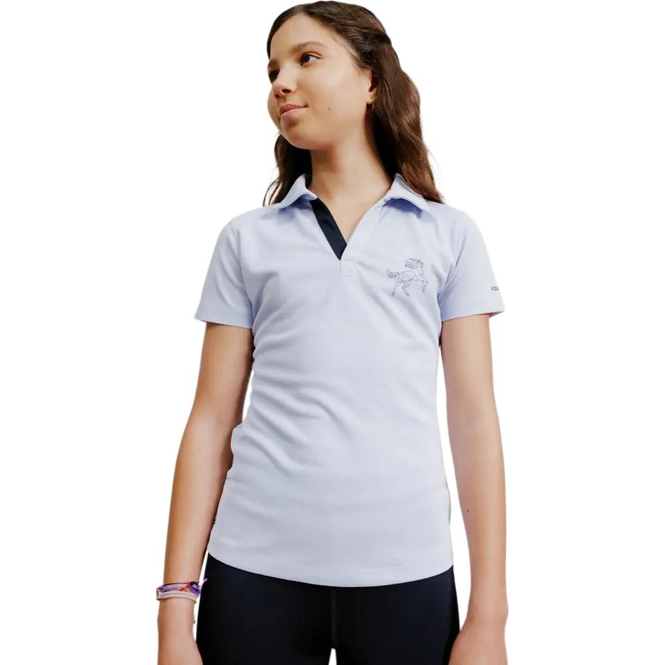 Decathlon Kids Top 500 Series Pullover Fitted Animal Print Short Sleeve Polo Shirt Lavender Purple Children's Style