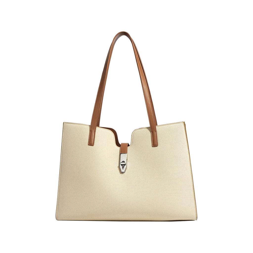 New Square Large-capacity Tote Bag, Simple Commuting Versatile Single Shoulder Handbag, Wide Shoulder Strap.