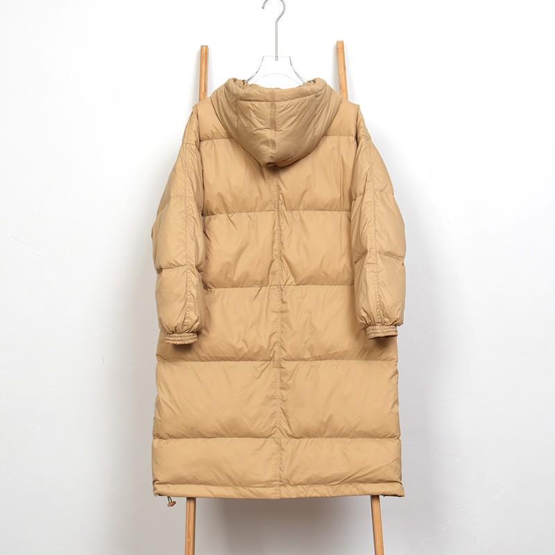 Womens Oversized Hooded Down Coat Long Puffer Jacket Knee-Length Warm Winter Outerwear
