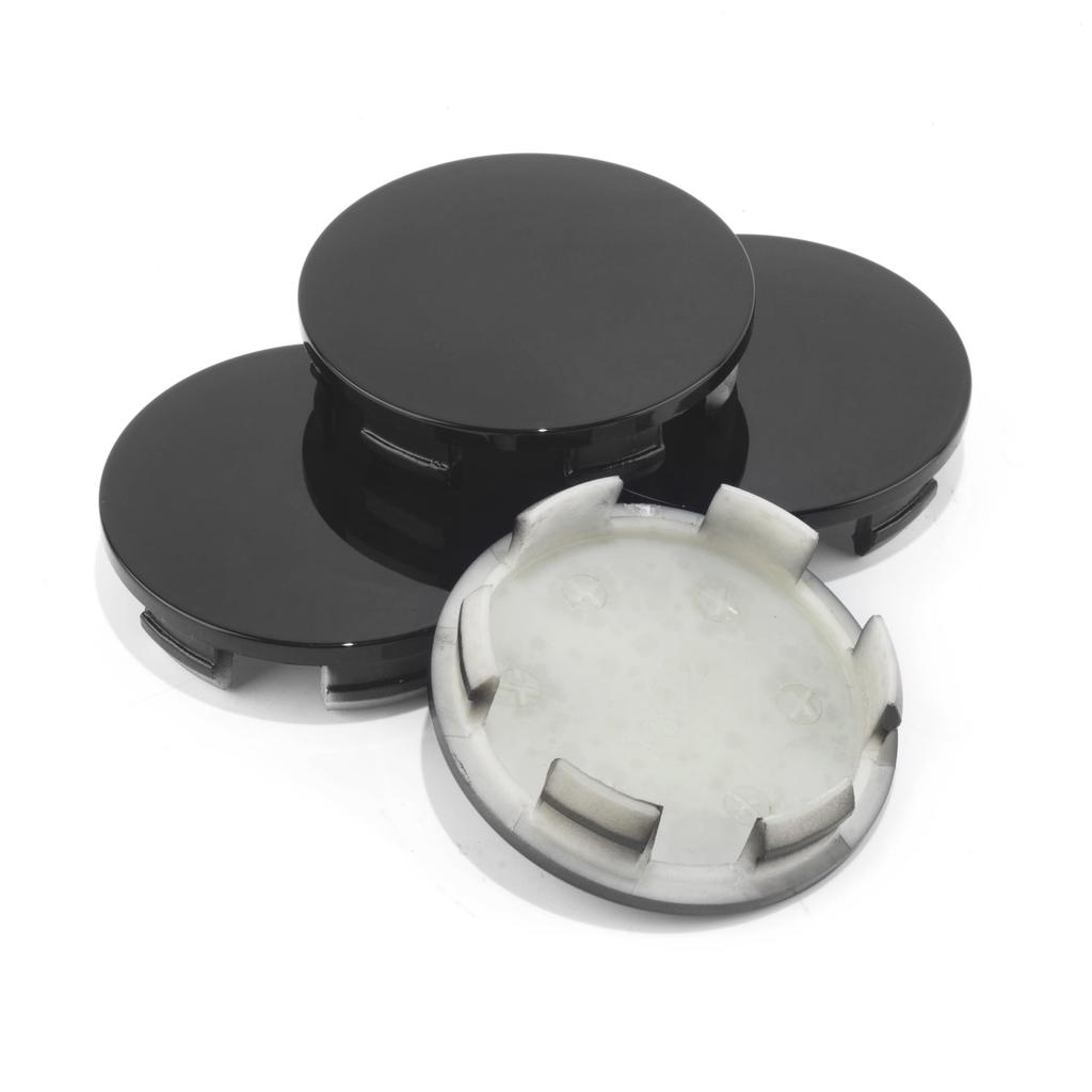 4pcs Wheel Center Caps, 62mm Outer Diameter, 56.2mm Inner Diameter, Highlight Black