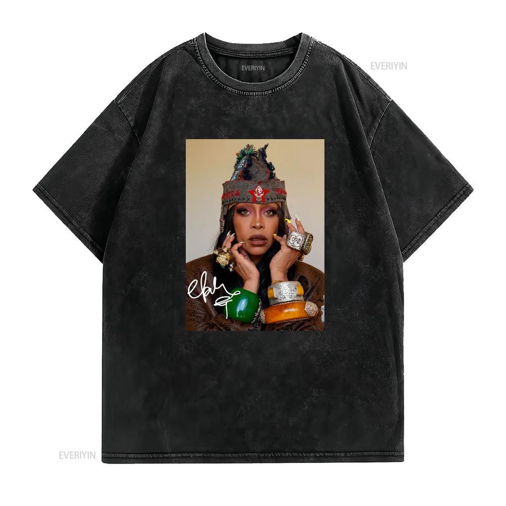 poster Erykah Badu signature T shirt black Short sleeve All sizes S 5Xl 1F920 vintage Washed Breathable designer clothes
