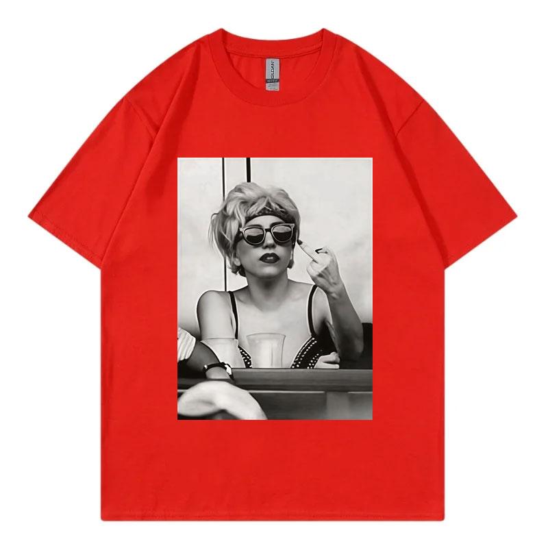 Singer Lady Gaga Merch T Shirt Unisex Women Clothing Harajuku Pop Music Short Sleeve Tshirt High Quality Oversized Tshirts Tops