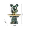 26cm Graffiti Abstract Resin Standing Bear Storage Statue Cute Animal Organizer Desk Decor Holder Gift for Home Office Ornament