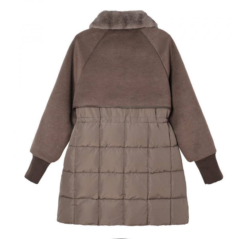 Elegant Women's Winter Fur-Lined Cotton Jacket: Fashionable, Thickened, Waist-Cinched, Slimming Design