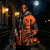 Men's Halloween Printed Long Sleeve Pullover Hoodie
